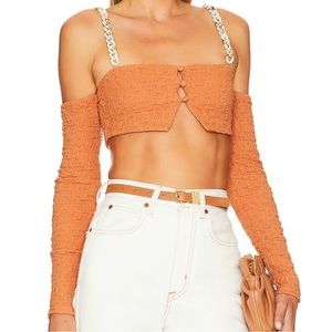 Camila Coelho Kimberly Burnt Orange Top